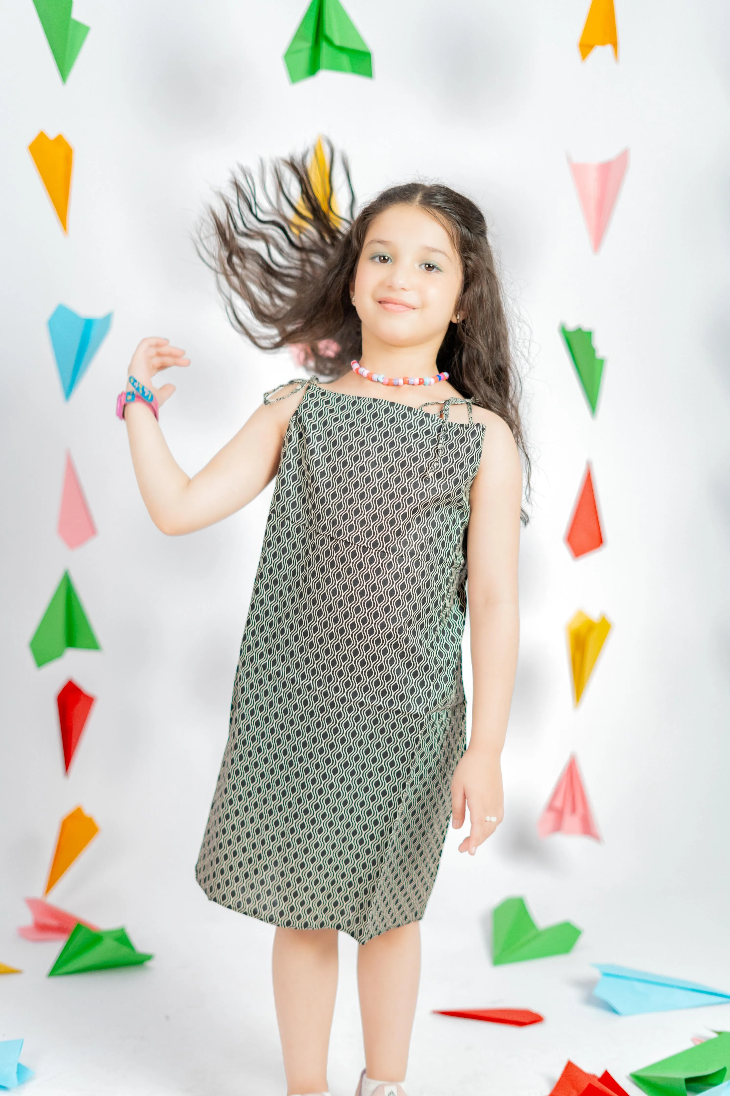 Safina Kid's Hasselt Strips Style Open Frock