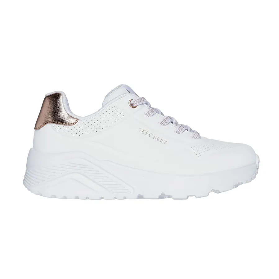 Skechers scarpa sneakers da ragazza Uno Lite Metallic Mode 310384L/WHT bianco