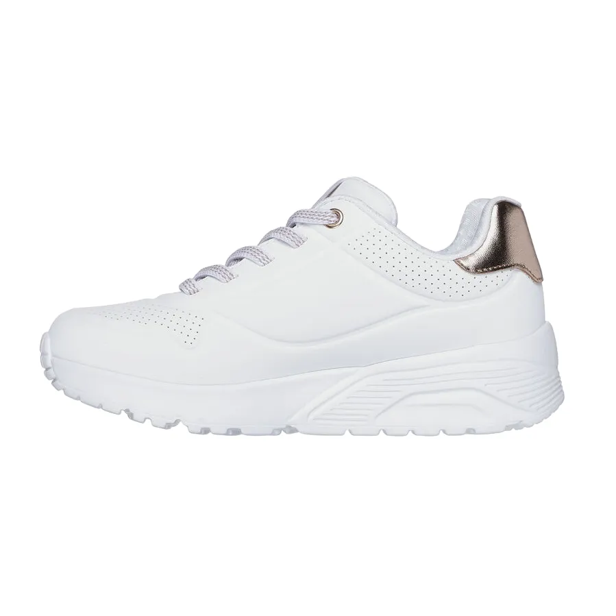 Skechers scarpa sneakers da ragazza Uno Lite Metallic Mode 310384L/WHT bianco