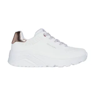 Skechers scarpa sneakers da ragazza Uno Lite Metallic Mode 310384L/WHT bianco