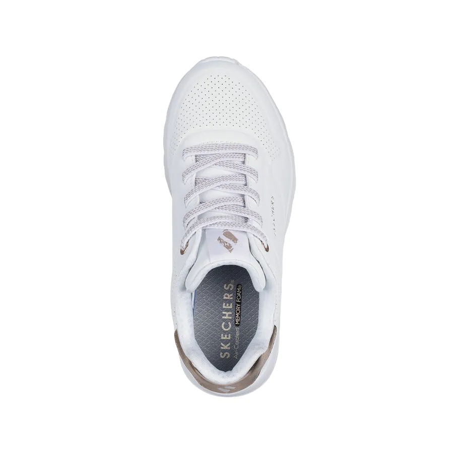 Skechers scarpa sneakers da ragazza Uno Lite Metallic Mode 310384L/WHT bianco