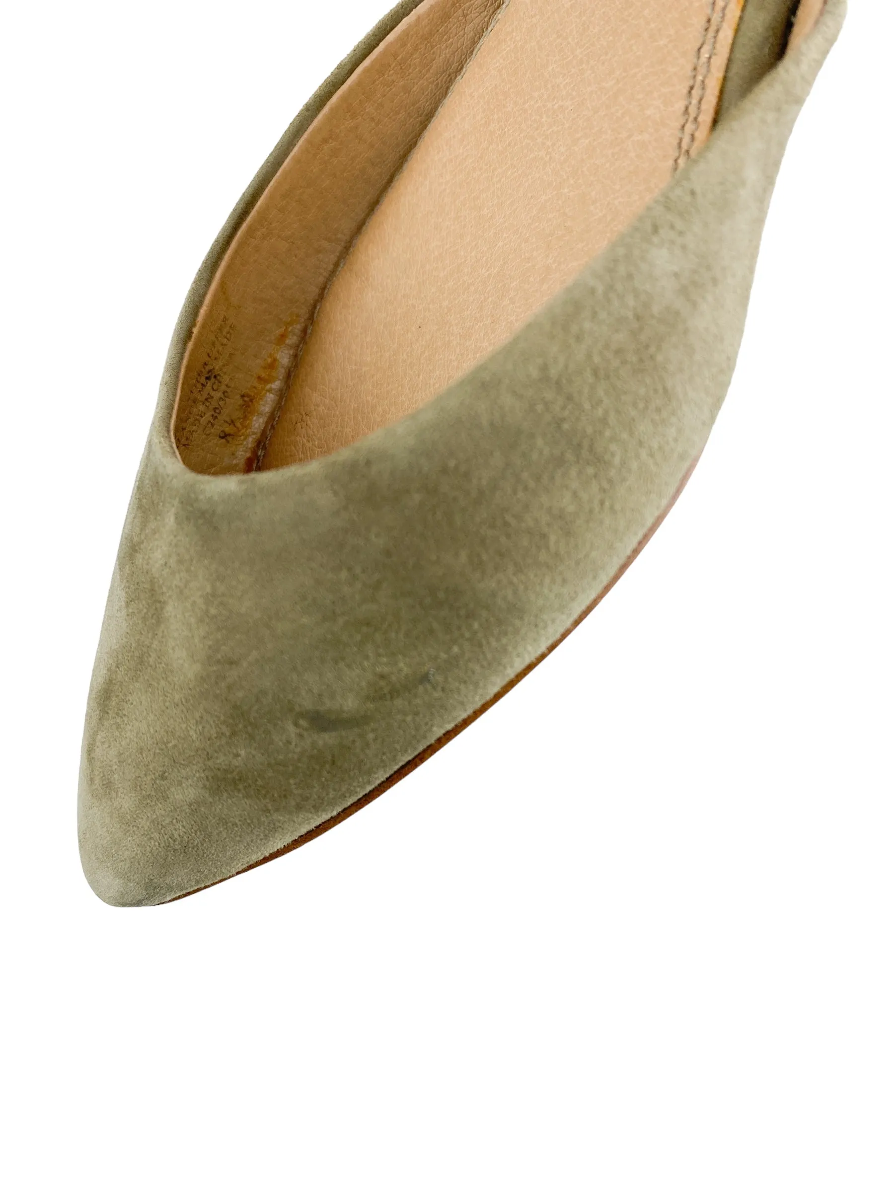 Splendid Women's d'Orsay Ankle Tie Suede Flats Taupe Size 8.5