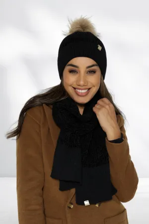 Stella and Gemma Chenille Scarf Black