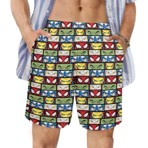 Super Heroes Eyes Men's Swim Trunks Swimsuit