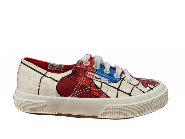 Superga scarpa in tela da ragazzo Cartoon 2750 Spiderman S0067R0 974 bianco