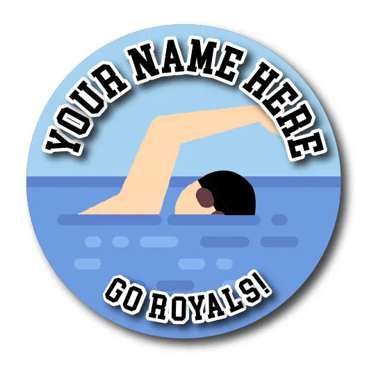 Swimming Magnet or Sticker | Custom Swim Team Sign for Car or Locker