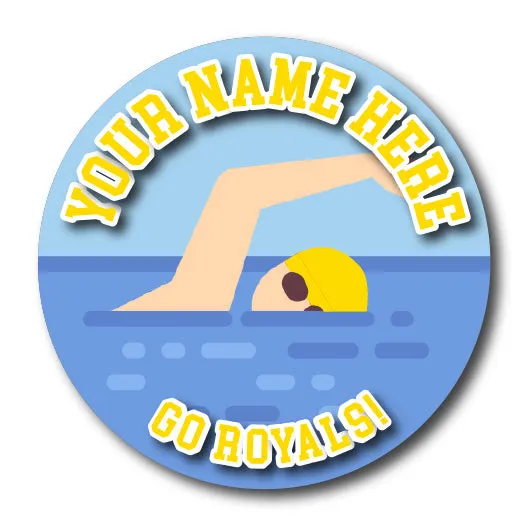 Swimming Magnet or Sticker | Custom Swim Team Sign for Car or Locker