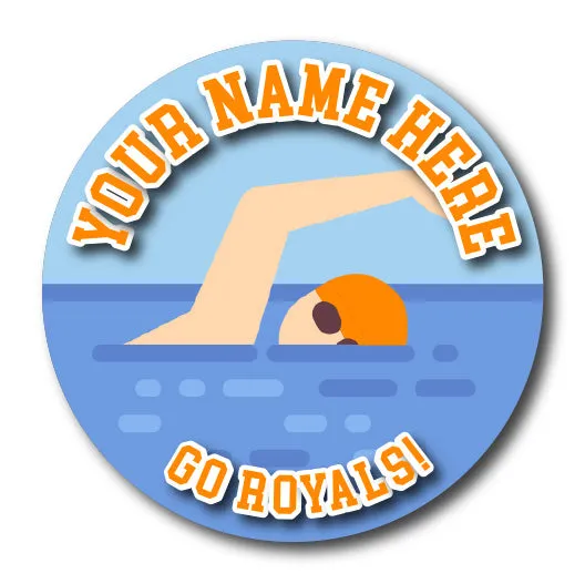 Swimming Magnet or Sticker | Custom Swim Team Sign for Car or Locker