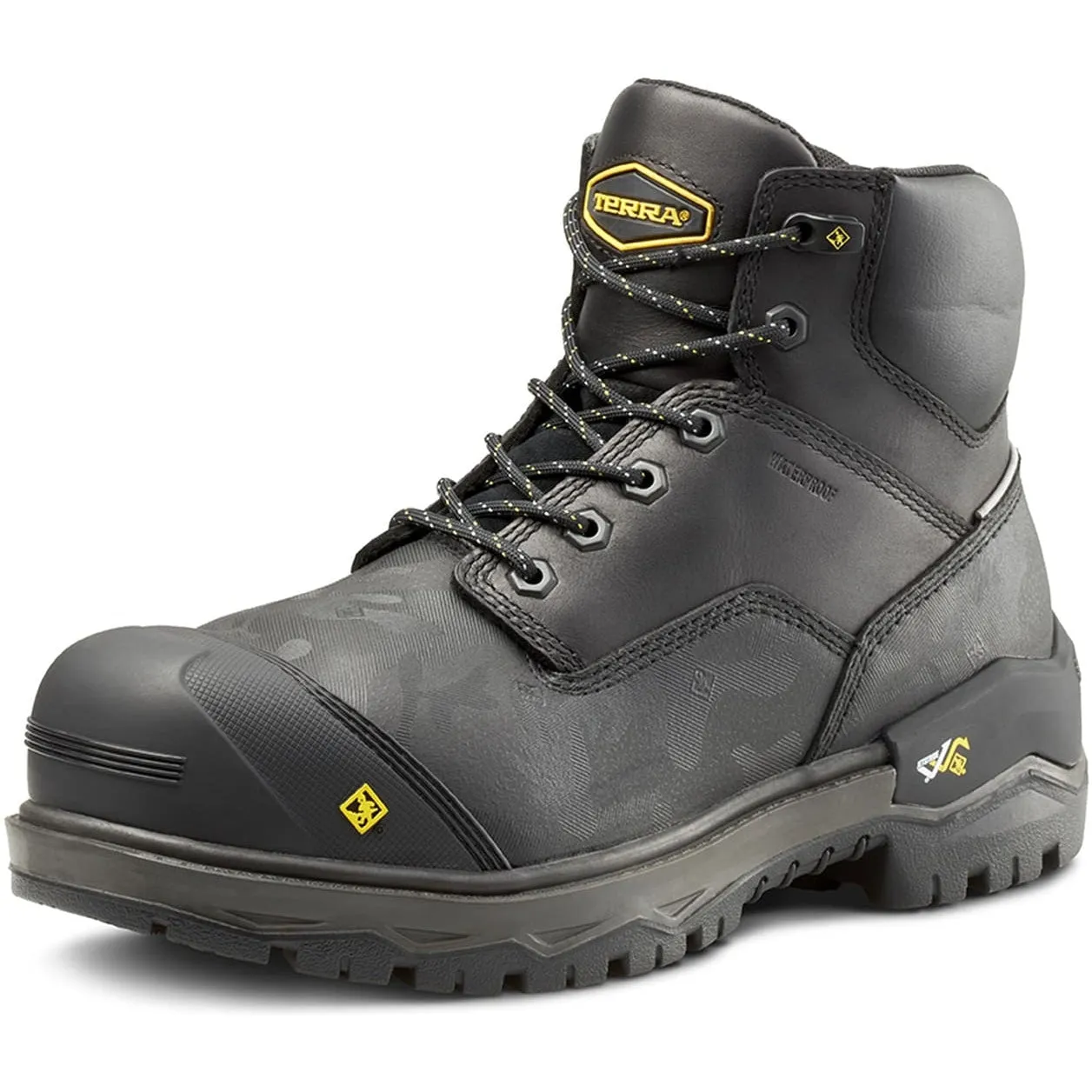 Terra Men's Gantry 6"  Nano Comp Toe WP  Work Boot -Black- 4T8VBK