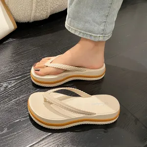 Thick-soled Flip-flops Fashion Outer Wear Color Matching Non-slip