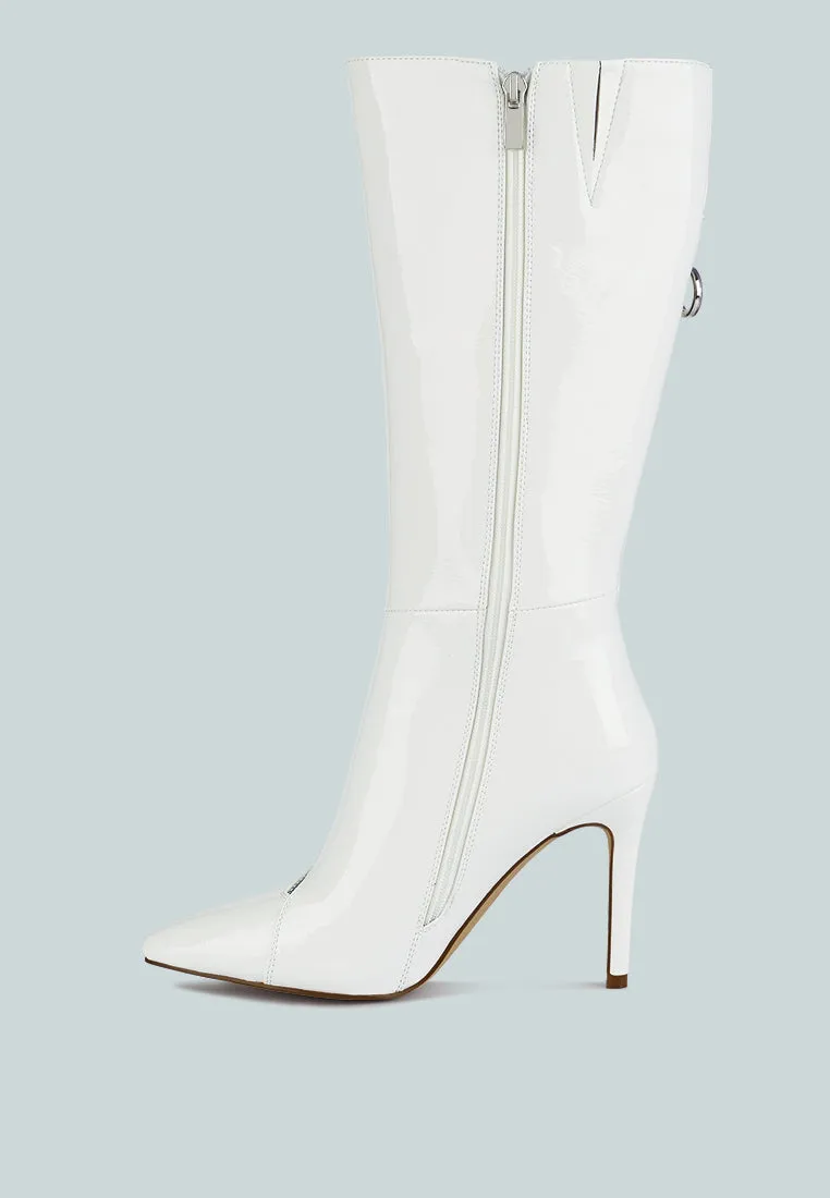 TSAROH Zip Around Calf Boot In White