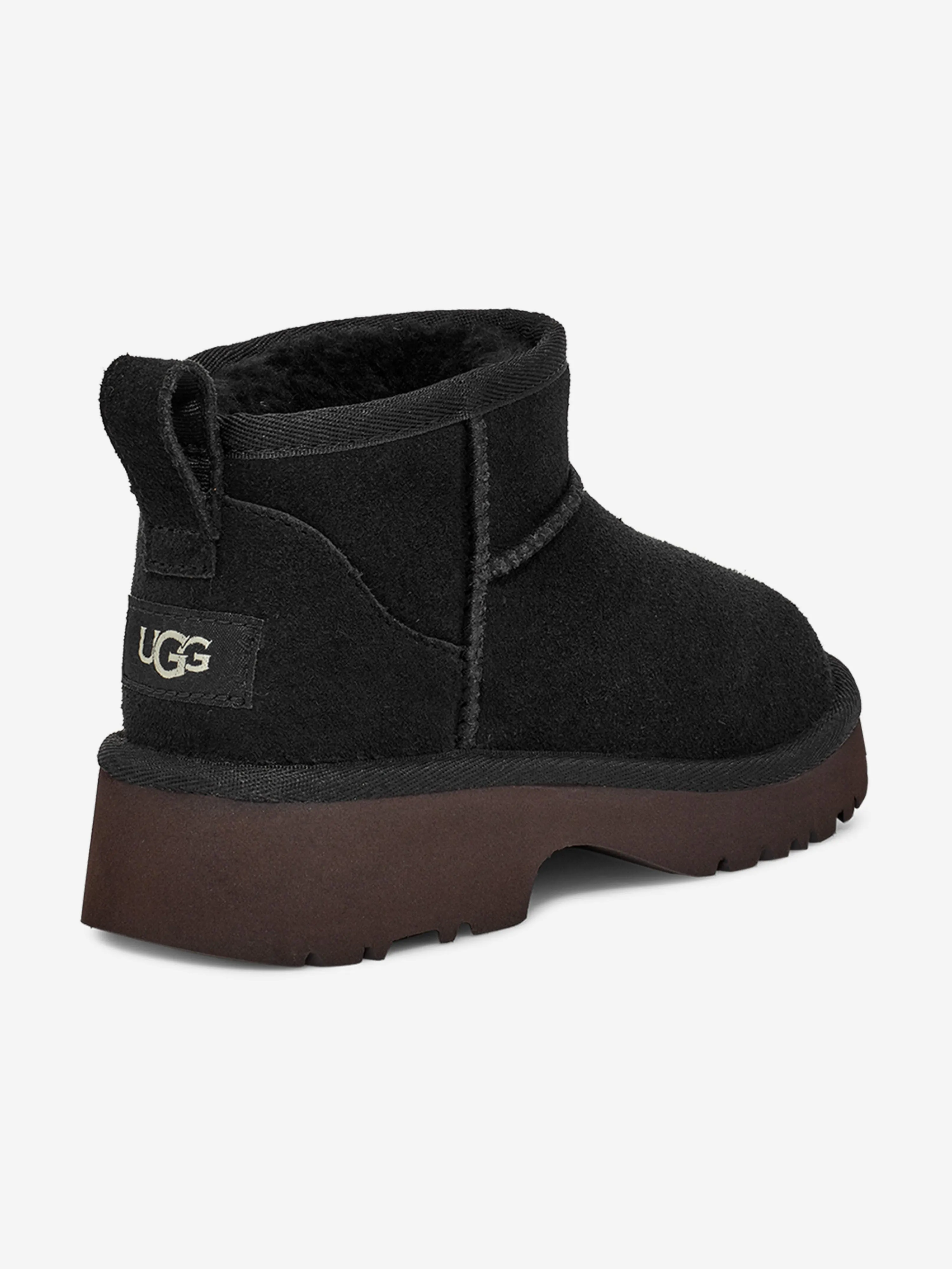 UGG Girls Classic Ultra Mini New Heights Boots in Black