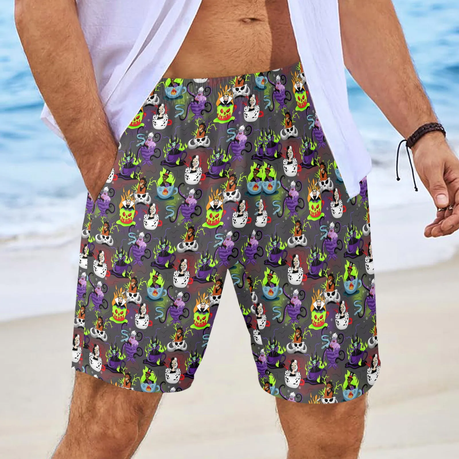 Villain Tea Cups Men's Swim Trunks Swimsuit