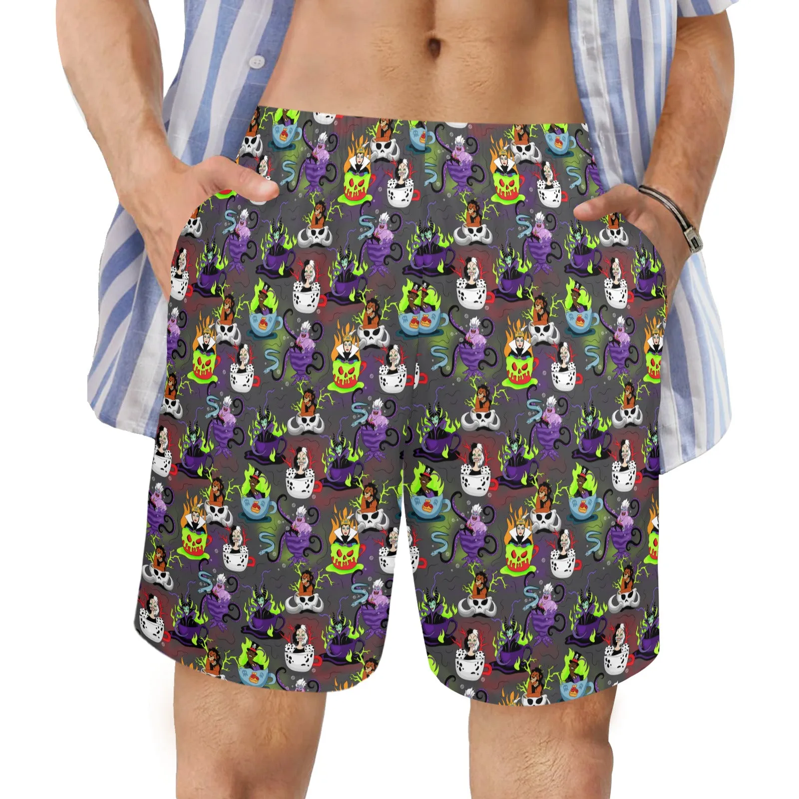 Villain Tea Cups Men's Swim Trunks Swimsuit