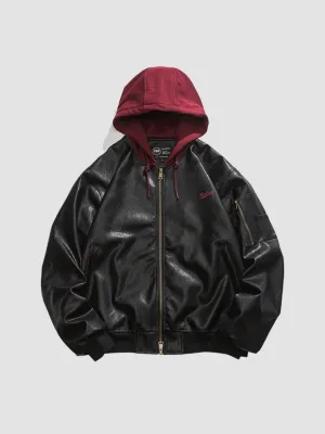 WLS Oversized Leather Retro Puffer Jacket