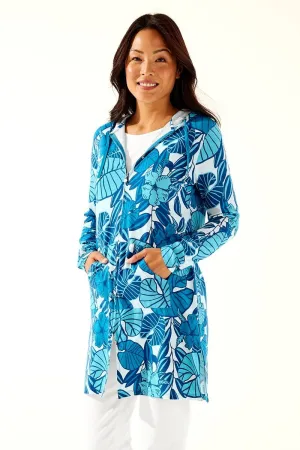 Women's Cabana Hoodie  |  Afina Blue Casia Palm