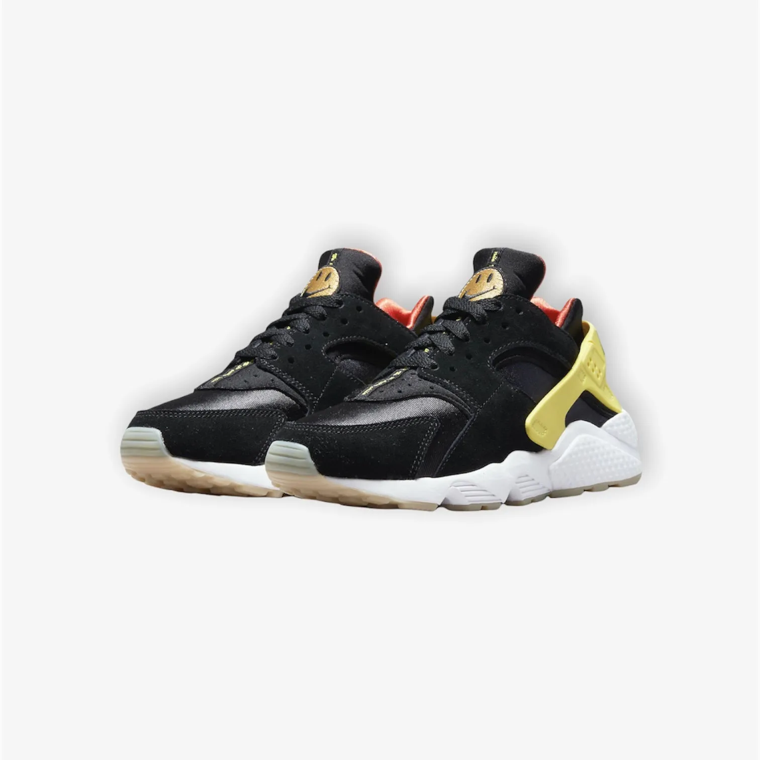 Women's Nike Air Huarache Black White Team Orange Yellow Strike DO5873-001