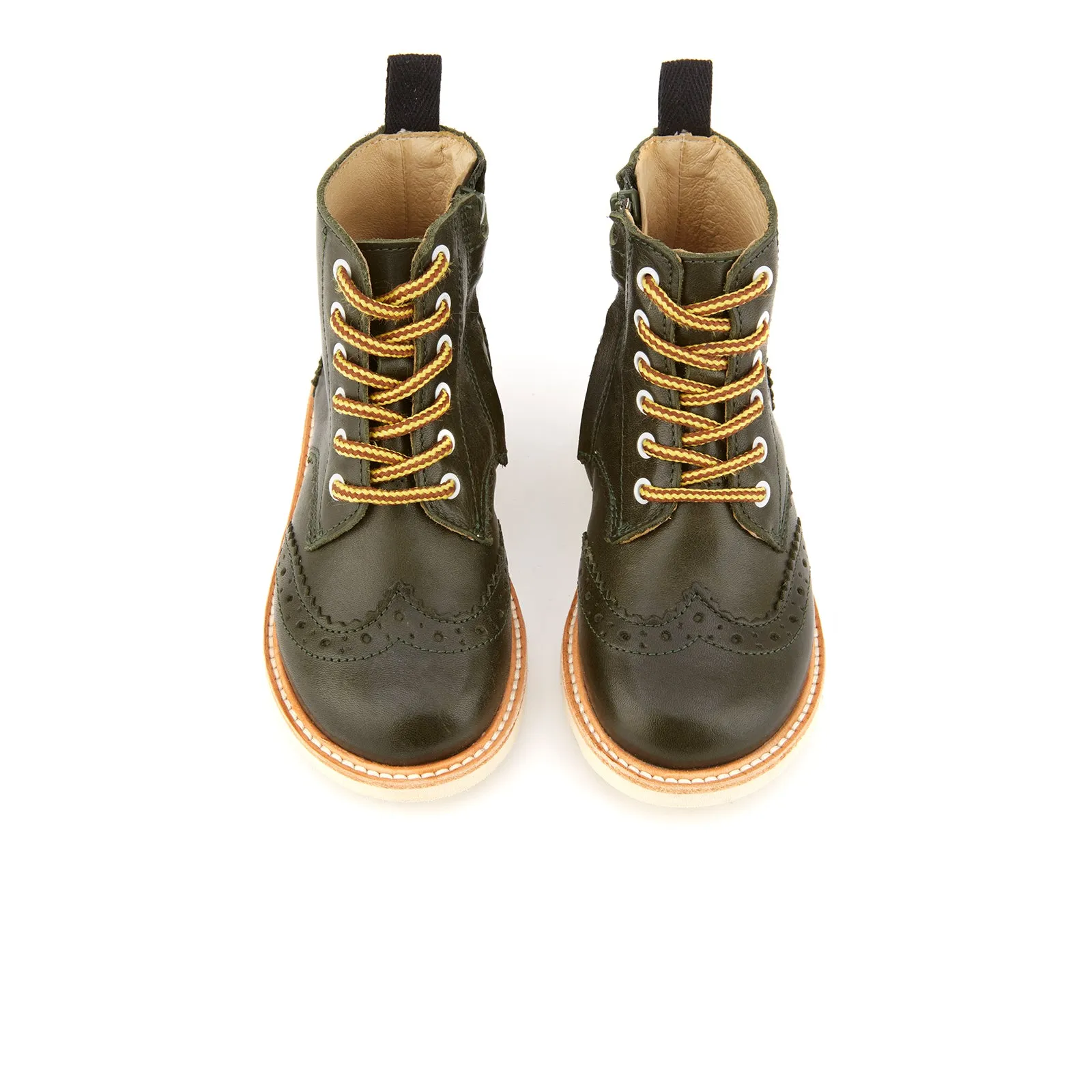 Young Soles Sidney Brogue Hunter Green Leather Boots