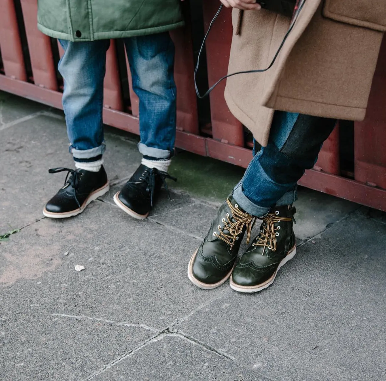 Young Soles Sidney Brogue Hunter Green Leather Boots